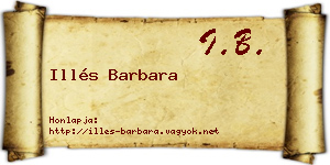 Illés Barbara névjegykártya